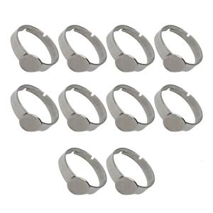 10pcs Stainless Steel Adjustable Rings Platforms For Creative Rings Bases Perfect for Handmade