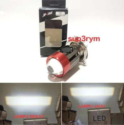 Lampu utama motor Led h4 Laser Kipas Projector Super terang 2 warna
