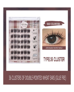 GJJ Shop Double-pointed wheat ears No Need Glue Six-Row False Eyelashes Easy Use And Can Be Reused