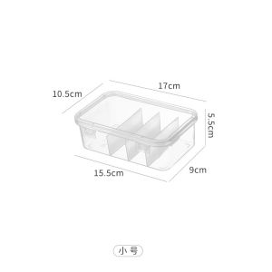 Hộp 5 ngăn lưu trữ cáp sạc tai nghe đựng đồ lặt vặt trong suốt có nắp đậy chống bụi cứng cáp 28.5x7.5x7cm