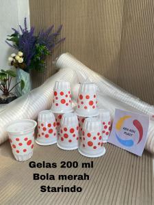 GELAS PLASTIK POLKADOT DURIAN ES BUAH ES PODENG STARINDO ISI 50 PCS TERMURAH