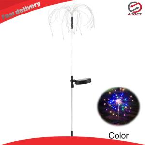 【Alloet】 Waterproof Solar Fireworks Lights 2Pcs Outdoor Fairy Lights Garden Starburst Lighting for Yard and Events