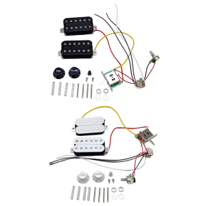 Single Coil HH Guitar Pickups Kits with 1 Volumes 1 Tone 5 Way Switch and Prewired Wiring Harness for Sound Quality
