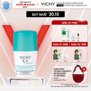 Lăn khử mùi khô thoáng ngăn tiết mồ hôi vùng da dưới cánh tay lên đến 48H Vichy Traitement Anti - Perspirant 50ml