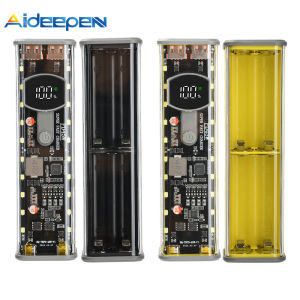 Aideepen PD 45W เคสใสชาร์จไฟได้เร็วมากแบบไร้รอยต่อแบตเตอรี่18650 8ชิ้นพร้อมไฟกลางแจ้ง