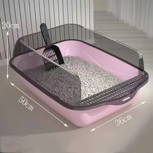 กระบะทรายแมวขนาดใหญ่พิเศษแบบกึ่งปิด ป้องกันการกระเด็น ห้องน้ำแมวขนาดใหญ่พิเศษ อุปกรณ์สัตว์เลี้ยง [ จัดส่งฟรี ]