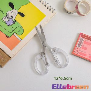 DIY Stainless Steel Scissors Transparent Craft Scissor Stationery School Office Supplies