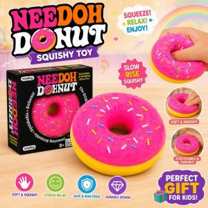 Donut Shape Squishy Stress Relief Fidget Toy Soft Slow Rise Sensory Squeeze Toy Gift
