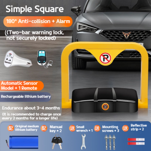 Auto Parking Space Lock Car Barrier Driveway Security Post Remote Control Smart Folding Parking Barrier Guard Bollard Automatic Alarmed Carport Tool