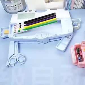 Multifunctional Plastic Large Capacity Childrens Cartoon Stationery with Pencil Sharpener