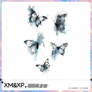 HBESTY Colored Butterfly Tattoo Sticker Female Waterproof Female Lasting Dopamine ins Arm Thighs Collarbone Sticker Premium Sense
