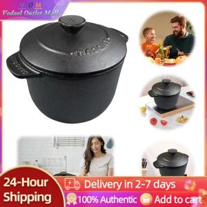 Versatile Cast Iron Dutch Oven Rice Cooker Deepened Design for Cooking Rice and Soups Durable Black Surface