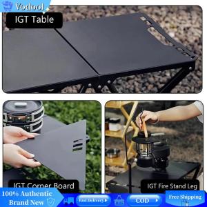 [Vodool Brand Center]Foldable Dining Table Tripod Base Picnic Desk with Storage Net and Bag for Party Dining Wedding Events