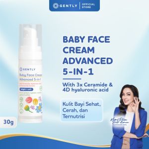 Gently Baby Face Cream Advanced 5 in 1 Dengan 3x Ceramide & 4D Hyaluronic Acid - Merawat dan Menutrisi Skin Barrier Wajah - Botol 30 gr