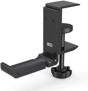 Premium Headphone Mount Hanger Universal Aluminium Headphone Foldable Hanger Adjustable Headset Stand Clamp Mount Desk Hook Holder for All Headphone Sizes Sennheiser Audio-Technica Sony AirPods Max Gaming Headphones