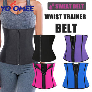 Yoomee Women Latex Waist Trainer Corset Zipper Underbust Cincher Belt Weight Loss Body Shaper