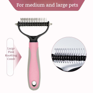 Pet hair comb Stainless steel pet double-sided detangling comb Cat and dog hair detangling comb