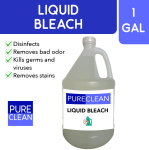 PURECLEAN Bleach Disinfectant with 5% Sodium Hypochlorite 1 gallon - Removes Stains and Disinfects
