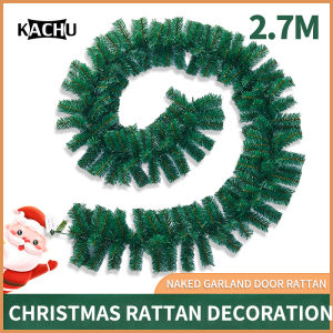 Christmas decoration Crypto rattan Christmas door hanging decoration window hanging decoration arrangement 2.7m green rattan