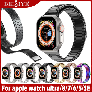 Dây Đeo Bằng Thép Không Gỉ For apple watch Series 10 9 8 7 6 5 4 SE Dây Đeo 38mm 40mm 41mm 42mm 46mm 44mm 45mm Dây Đồng Hồ Vòng Đeo apple watch Ultra 2 49mm Tay Thể Thao Kim Loại Đồng Hồ