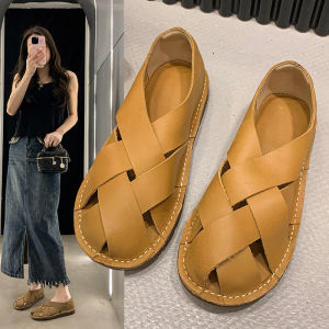 Free Shipping Plus-Size WomenS Summer Sandals New Style Soft-Soled Retro Roman Style Simple And Versatile Casual Shoes