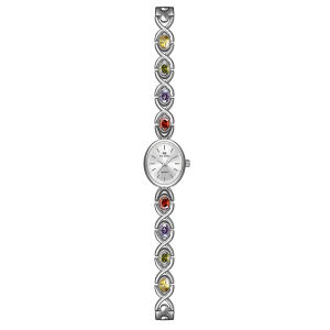 BS xu hướng thời trang hình bầu dục Màu đá quý cầu vồng đồng hồ sang trọng f1726