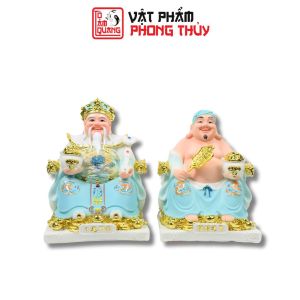 Cặp Thần Tài Thổ Địa Phú Quý mệnh thủy mộc đá cao cấp phong thủy để bàn thờ thu hút tài lộc may mắn TÔ TÂM QUANG