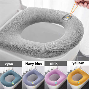 Knitted Toilet Seat Cushion Household Toilet Ring Winter Warm Toilet Seat Cover Cushion Four Seasons Thickened Toilet Cover
