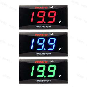 KOSO 12V-150V Universal Voltage Car Motorcycle Voltmeter: LED Digital Display Volt Red Blue Green