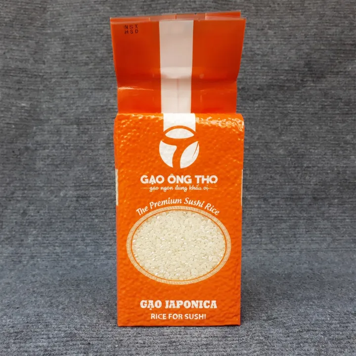 Gạo Nhật Japonica 1Kg - Gạo Ông Thọ - Hạt Tròn Đều, Dẻo Mềm, Ngọt Cơm