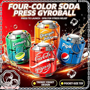 Soda Can Press Spinning Top Fidget Toy Transformable Spin Gyro Keychain Pendant Stress Relief Decompression Toy Party Gift