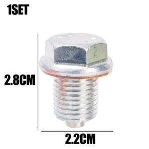 【Pphha】5Sets M14*1.5 Car Engine Oil Drain Plug Magnetic Extended Oil Pan Screw Gasket Auto Replacement Parts for Honda Volkswagen