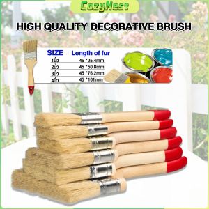 Paint Brush Bristles High Quality Decorative brush Wooden Bristle Hair Oil Acrylic Painting Flat Graffiti Brushes