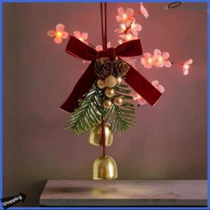 【jianzhanqinl】 Bướm Knot Pinecone chuông treo trang trí tường cửa xe Xmas cây Mặt dây chuyền trang trí nhà Cây giáng sinh trang trí năm mới