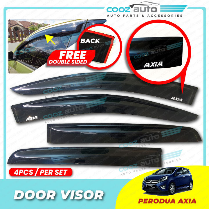 Perodua Axia Injection Door Visor Black Sun Window Vent Door Visor Lazada