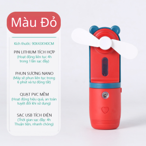 Quạt Mini Phun Sương Nano Tạo Độ Ẩm Màu Sắc Siêu Xinh
