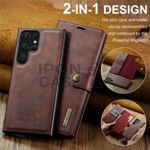 FLIP WALLET LEATHER CASE FOR SAMSUNG GALAXY S23 ULTRA S24 S24 PLUS S24 ULTRA S25 S25+ PLUS S25 ULTRA S23+ S24+ S25+ DG.MING MAGNETIC DETACHABLE 2 IN 1 DESIGN SLIM CASE AND WALLET CASE WITH 3 CARD SLOTS IP-253