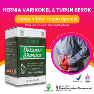 Dekapro Bharata Obat Hernia Varikokel Turun Berok Paling Ampuh Kemasan 250g Isi 30 Kapsul BPOM Halal