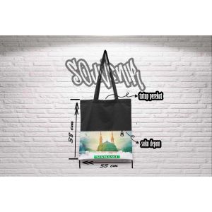ALVYSTREET | Tas Tali Kain Saku Depan | Motif Hajj & Umroh | Souvenir Haji & Umroh | Grosir | 10 Motif