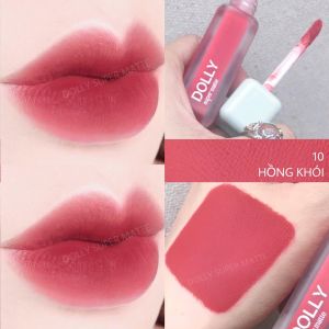 Son kem lì màu <HỒNG KHÓI> Dolly super matte son kem lì không chì bền màu lâu trôi mua 2 cây tặng 1 hộp đựng cao cấp