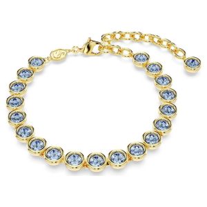 【Official Store】SWAROVSKI New Gold-plated blue gemstone round-cut Imber bracelet The best gifts for your girlfriend or best friend on Valentines Day or birthday
