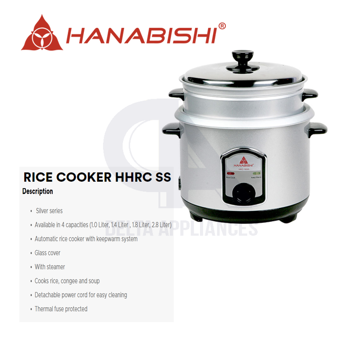 Hanabishi Rice Cooker HHRCSS Silver Series Automatic rice cooker with