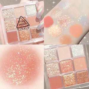 Transparent nine-color eye shadow plate glitter pearl matte earth color nine-square eye shadow lasting makeup-free autumn and winter colors