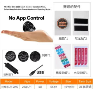 ZKSJ Third generationSlim 2000 Slim 3000Aquarium Wave Maker Circulation Pump 3 Wave Patterns No control program