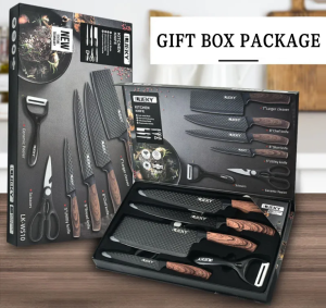Kitchen Knives 6 Piece Set Kitchen Knife Chefs Knife fruit knife Kitchen Scissors Gift Set