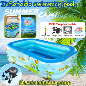 (COD) Kolam Renang Anak Besar Murah Jumbo 1.5m Kolam Renang Anak Petak Karet 150cm 120cm Dasar Gelembung Playground Bahan Tebal Ukuran Besar Tinggi Kolam Renang Swimming Pool Kolam Renang Bayi /kolam Renang Anak free pompa/kolam renang anak murah