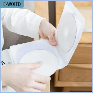 【E-WOITD】 Transparent Color Plastic Disc CD Case DVD Holder Wallet Storage Bag Organizer Cover Bag Box CD DVD Album Box Cases With Buckle