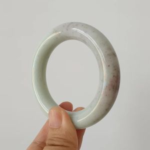 Certificated Dye Treatment 53mm Light Green Red Quartzite Round Band Bangle DIY Jewelry Supplies