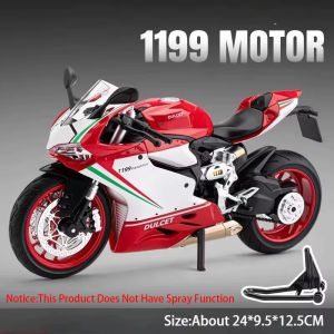 1:9 Alloy 1299 Motorcycle 1199 Diecast Models Toys Car Front Wheel Steering Shock Absorption Sound Light Cars Boyfriends Gifts