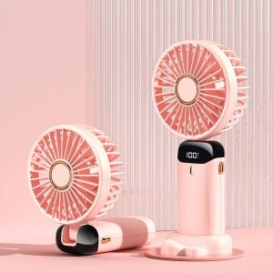 Portable Mini Fan USB Rechargeable Handheld Fan 5-Speed Adjustable Folding Fan Foldable Desktop Fan